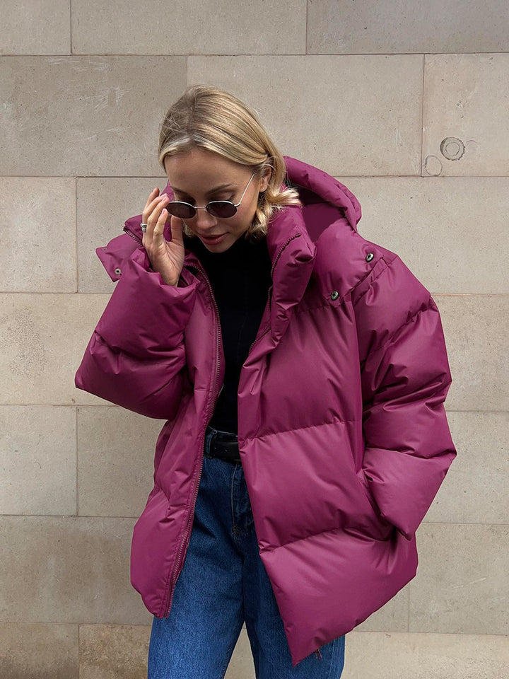 Fashion parka for women with electric hood insert and elastic waist Lune London