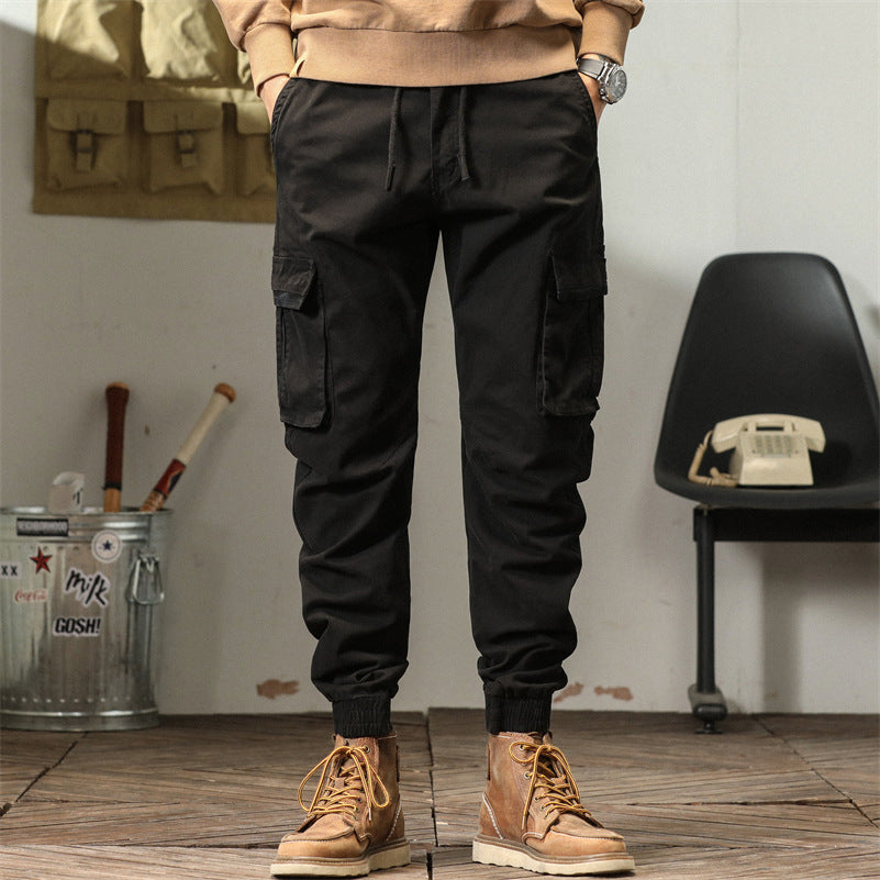 Men's cargo jogger pants with elastic waistband and practical side pockets Lune London