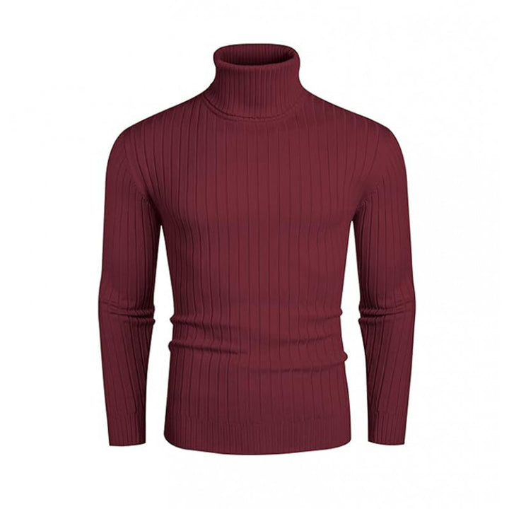 Knit sweater for men with high collar and ribbed pattern Lune London