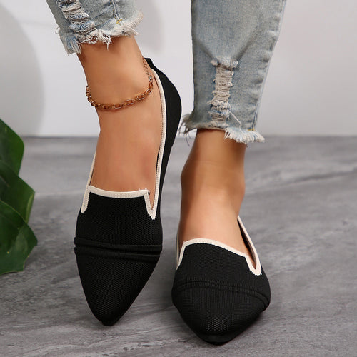 Women Slip-On Pointed Toe Ballerina Shoes Chic Amarae