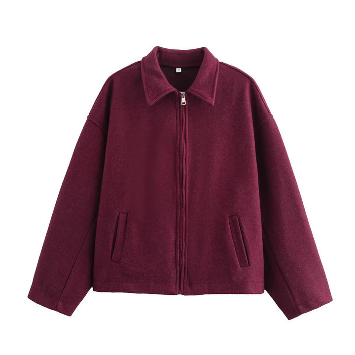 Women Cropped Jacket Trendy in Wool Blend Amarae