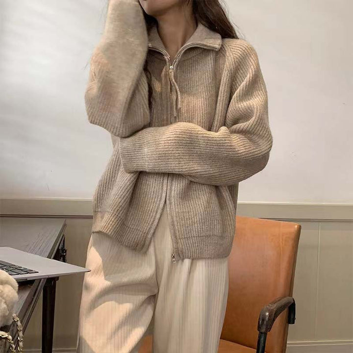 Cardigan femme avec col haut et fermeture éclair Chic & Stil