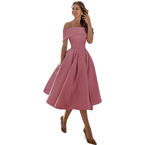 Amarae | Casual Fashion Satin Cocktail Dress Strapless