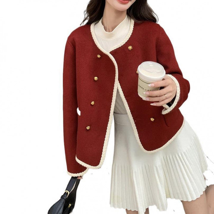 Veste féminine à la mode avec boutons décoratifs et col fin Chic & Stil