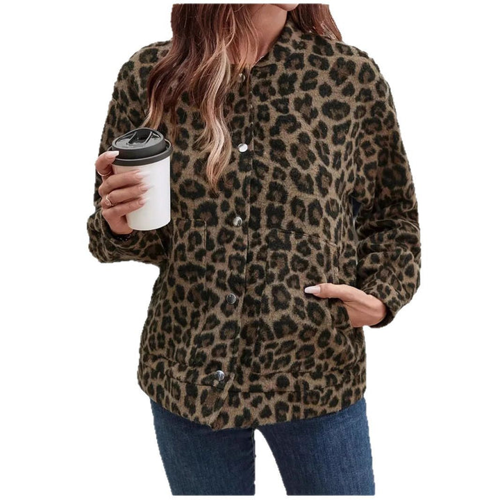 Lune London trendy leopard print women's fleece jacket