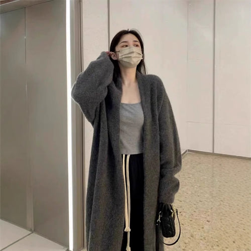 Manteau long en tricot pour femmes en matériau de haute qualité avec poches pratiques Chic & Stil