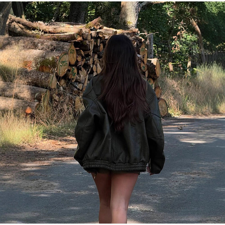 Lady leather jacket with oversized casual fit Lune London