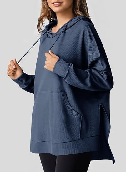 Oversized women's hoodie in waffle pique Lune London
