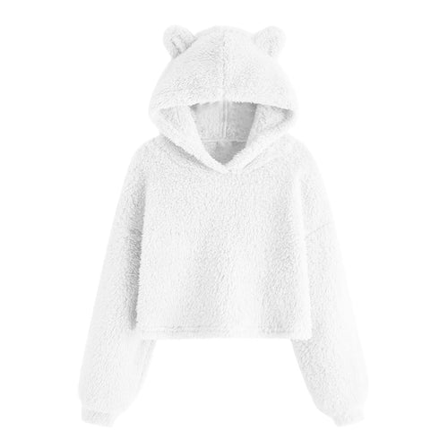 Ladies Cozy Sweatshirt and Fleece with Chic Bear Ears and Style