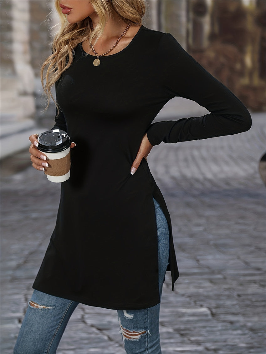 Long sleeve tunic for women with side slits and modern cut Lune London