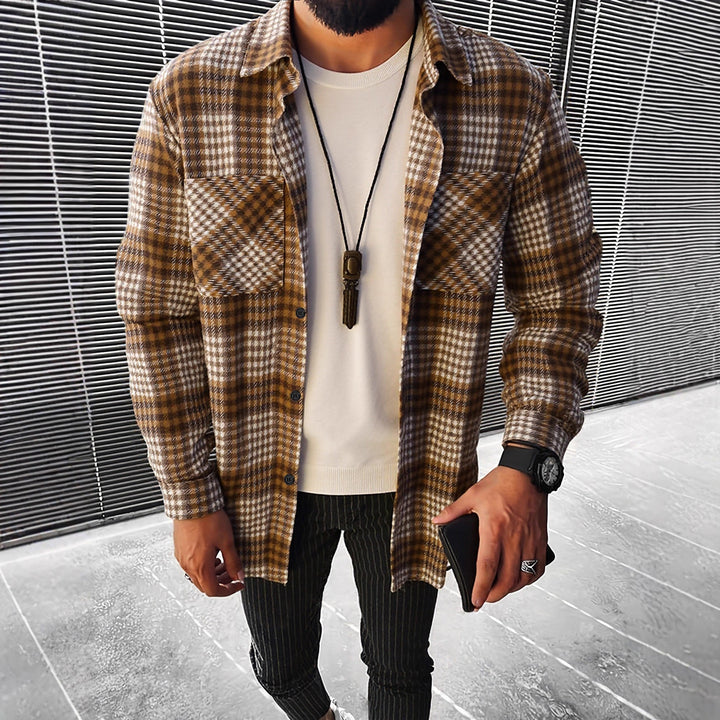 Men's Checked Flannel Shirt Jacket Amarae