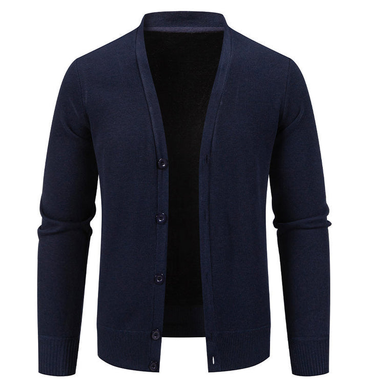 Lune London | Men's cozy knit cardigan with V-neck and button placket