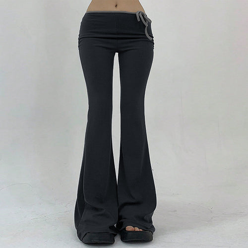 Pantalons de yoga évasés pour femmes avec taille élastique et tissu côtelé Chic & Stil