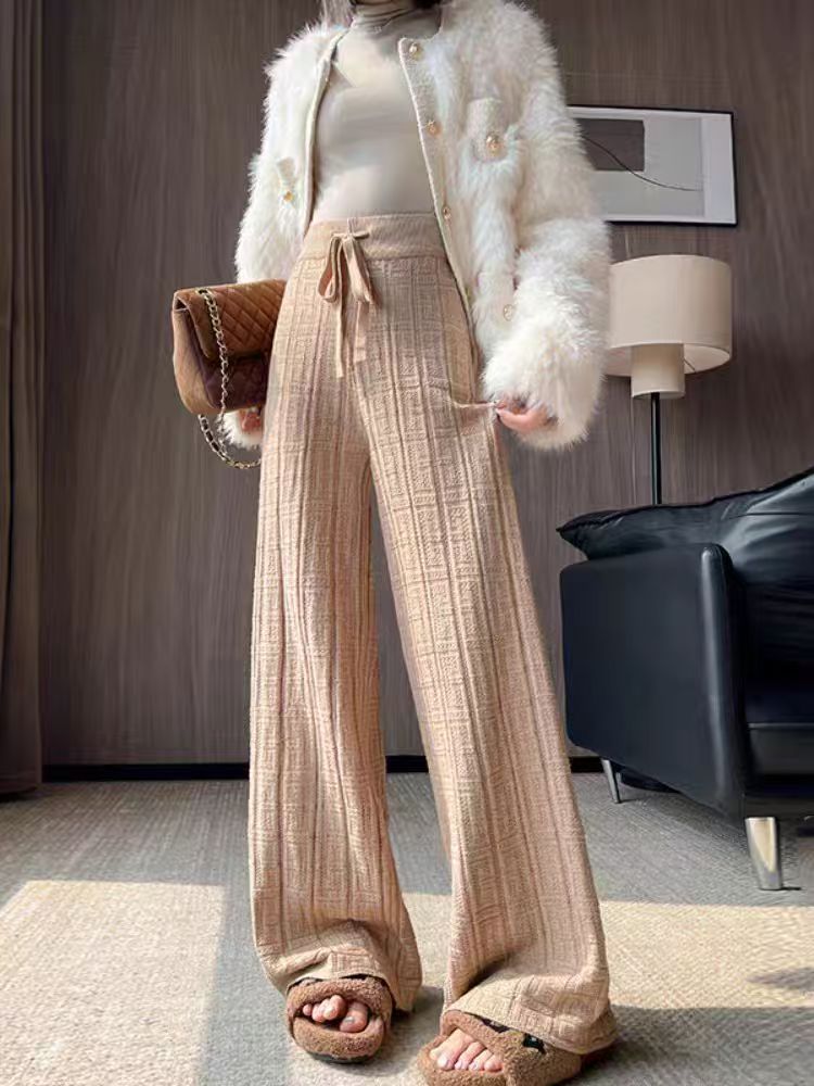 Pantalons d'été amples pour femmes avec taille élastique et motif rayé ferme Chic & Stil