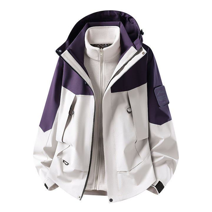 Unisex waterproof two-layer softshell rain jacket with removable fleece lining and hood Amarae