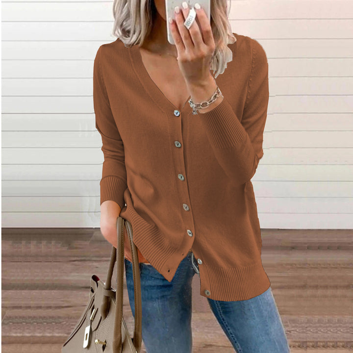 Ladies V-neck vest with button detail Lune London