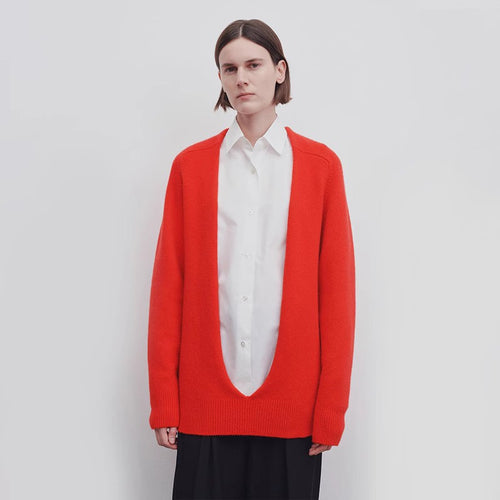 Cardigan tricot élégant pour femmes avec profondeur V cou Chic & Stil