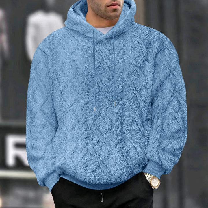 Men's cozy hooded sweater in waffle structure Amarae