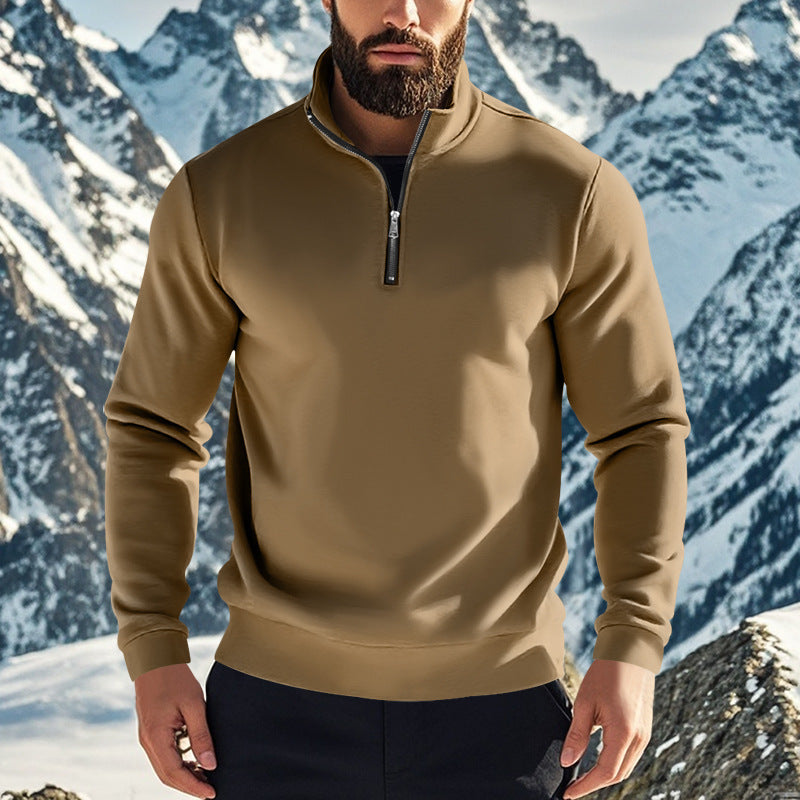 Fleece pullover for men with half-zip Lune London