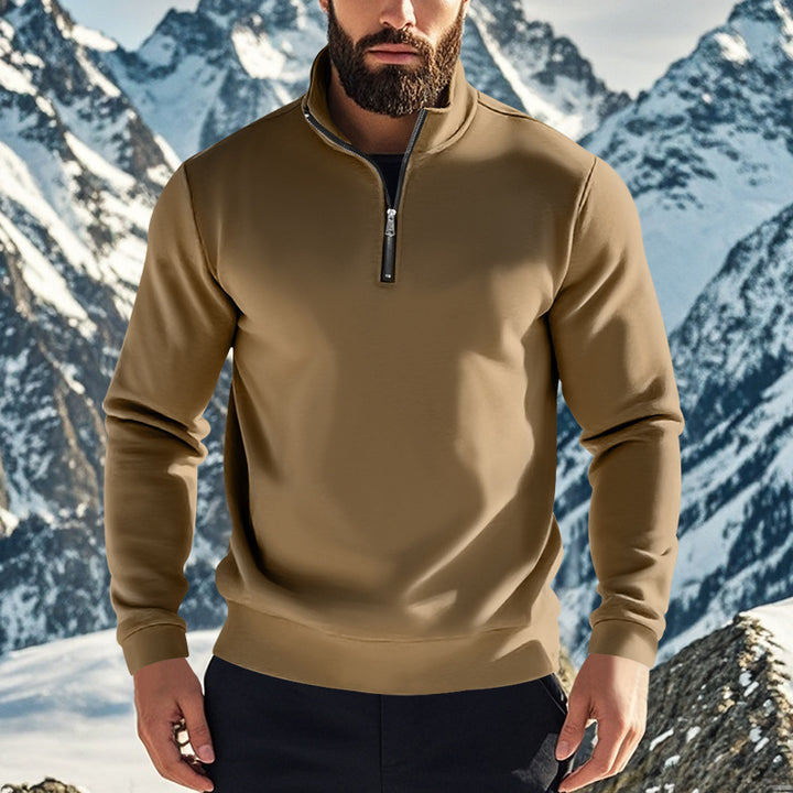 Fleece pullover for men with half-zip Lune London