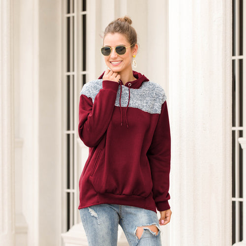 Women's hoodie with a stylish contrasting design and elastic hem Amarae