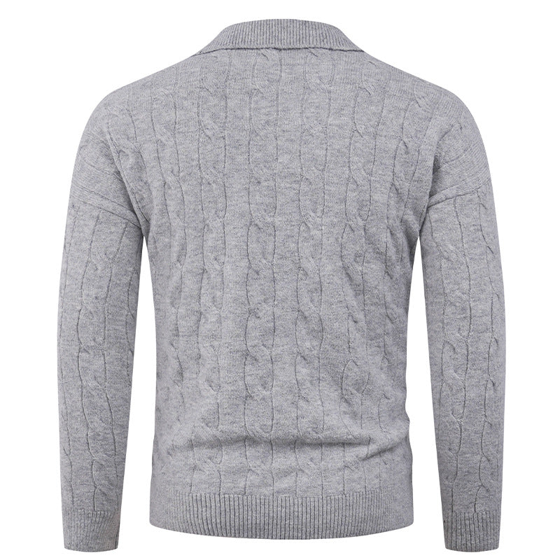 Elegant knitted sweater for men with modern cable pattern Lune London