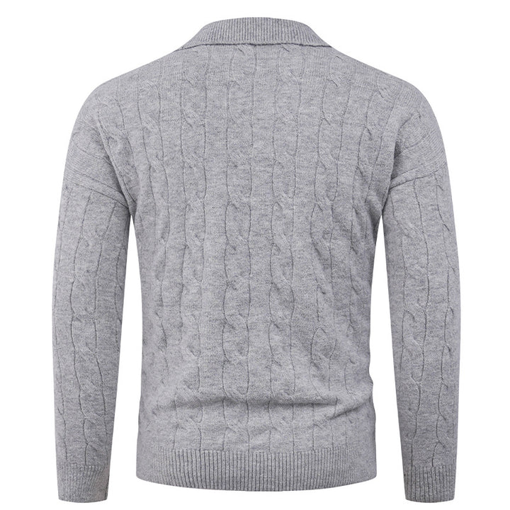 Elegant knitted sweater for men with modern cable pattern Lune London