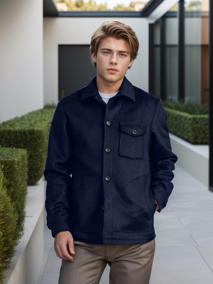 Elegant wool jacket for men with chest pocket and button details Lune London
