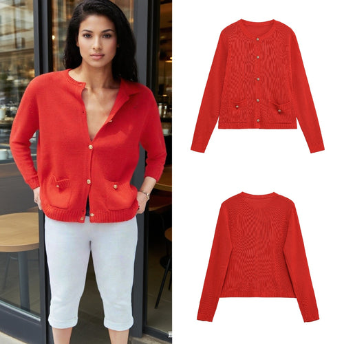 Elegant women's cardigan with practical pockets Amarae
