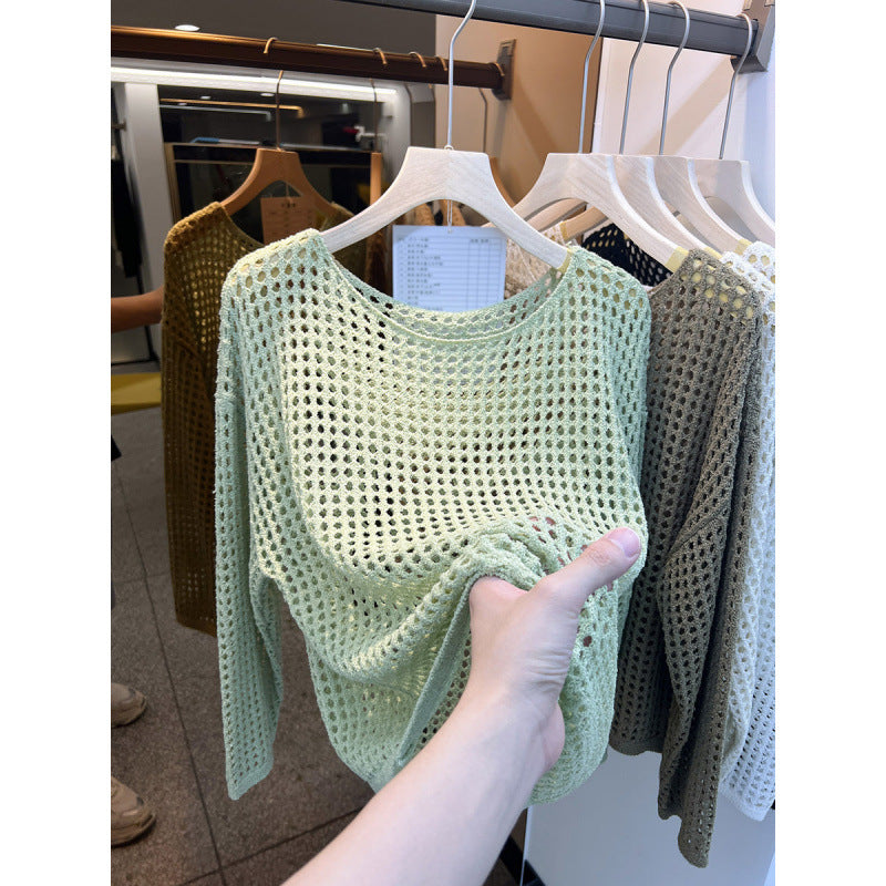 Pull féminin aéré en tricot avec motif de maille grossière Chic & Stil