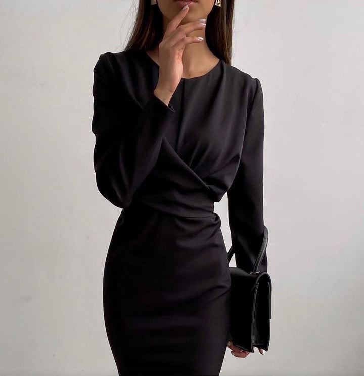 Women's Elegant Wrap Dress with Long Sleeve and Flowing Cut Lune London