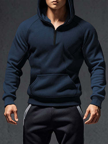 Men's sporty hoodie with half-zip Amarae
