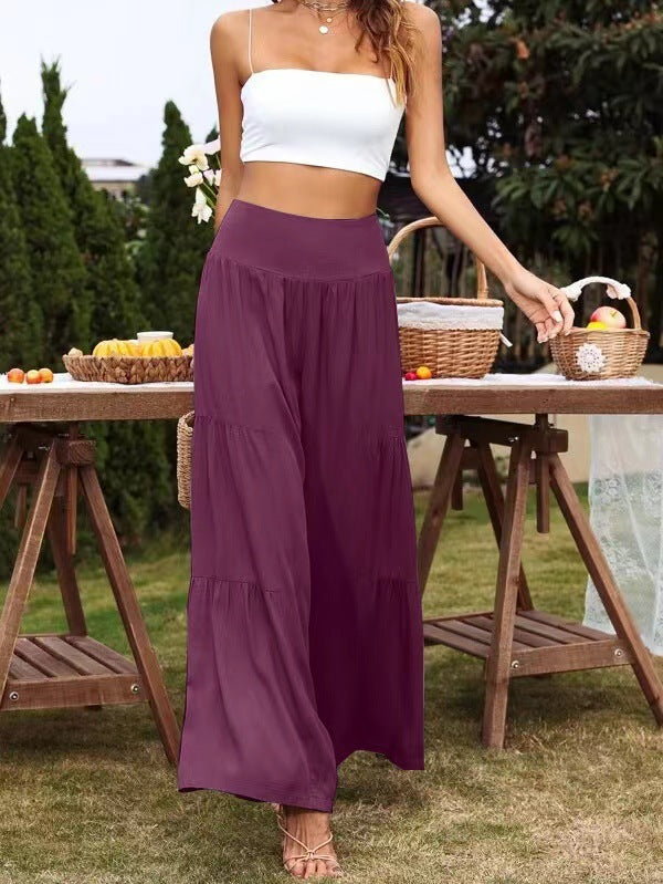 Summer pants for women, loose fit with elastic waist and fluid cut Lune London