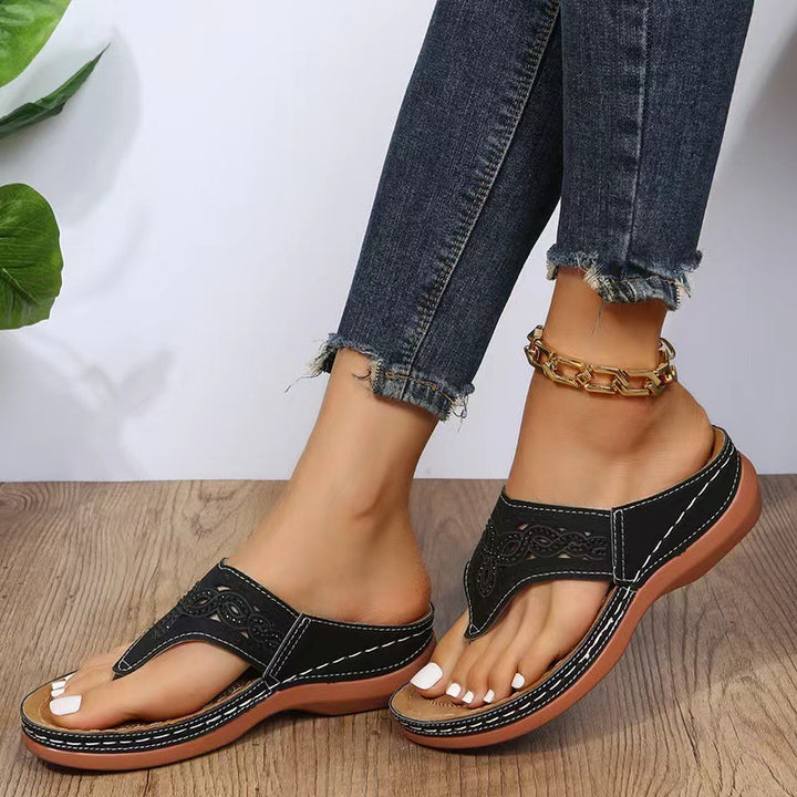 Open toe slip-on sandals comfort Lune London