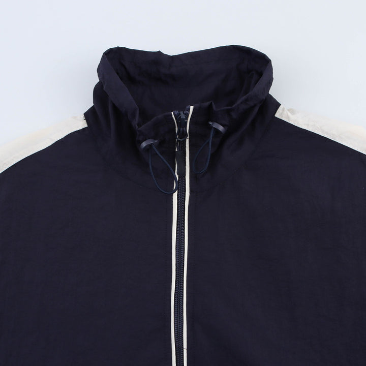 Women's Cropped Windbreaker Jacket with High Collar, Drawstring and Contrast Stripes Amarae