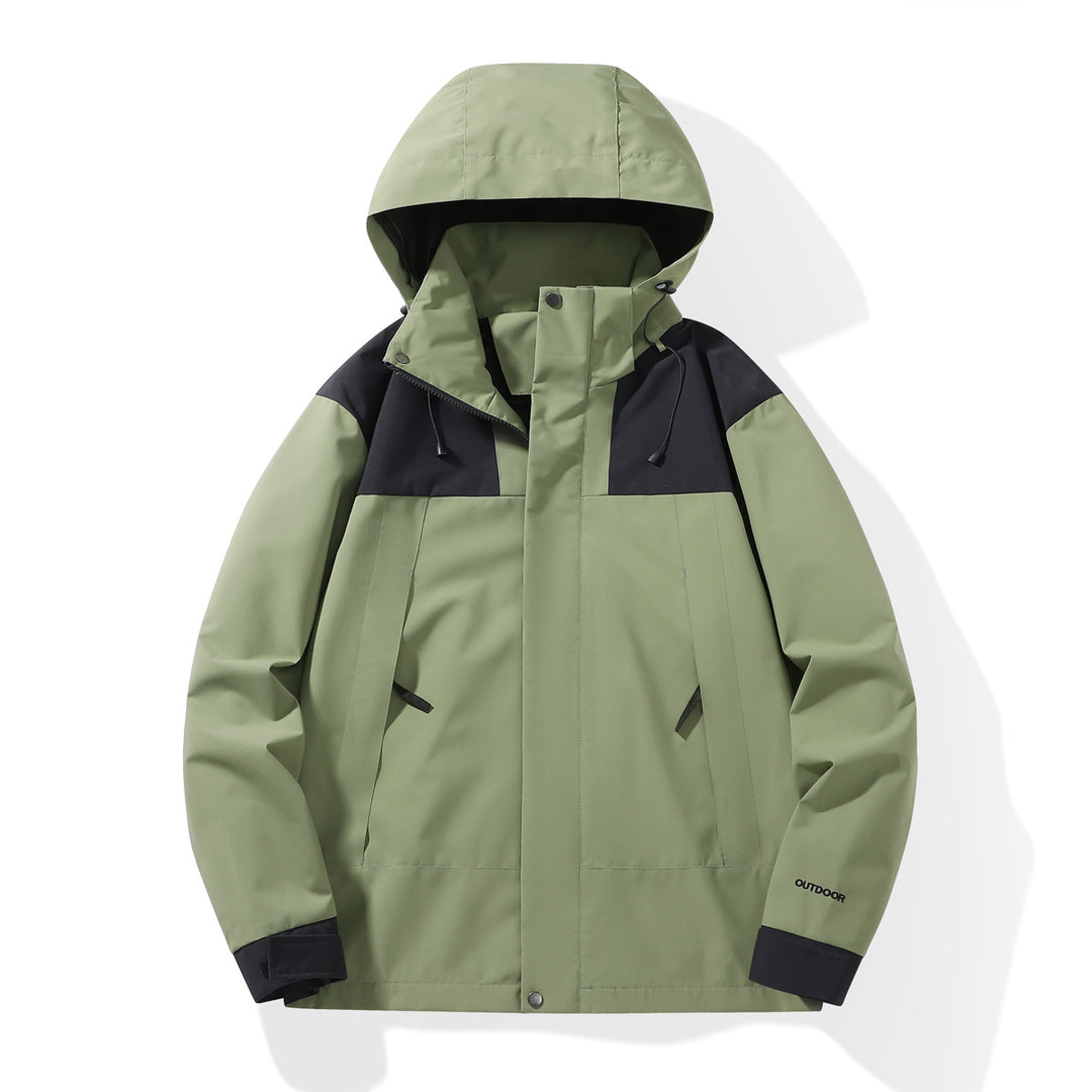 Men's Weatherproof Shell Parka with Adjustable Hood and Concealed Zippers Amarae