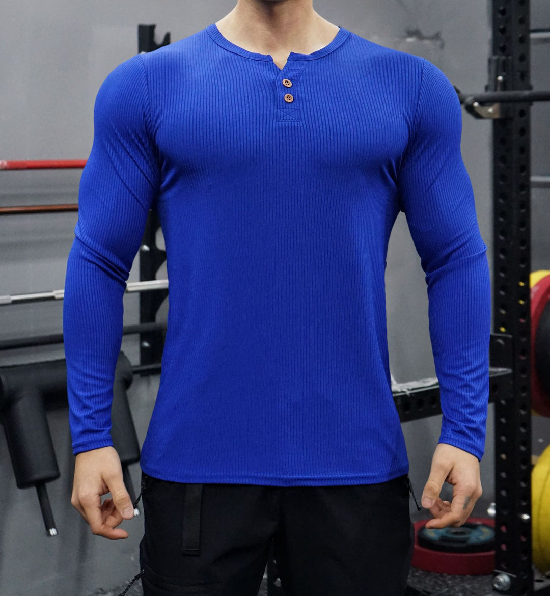 Long sleeve shirt for men with textured design and button placket Lune London