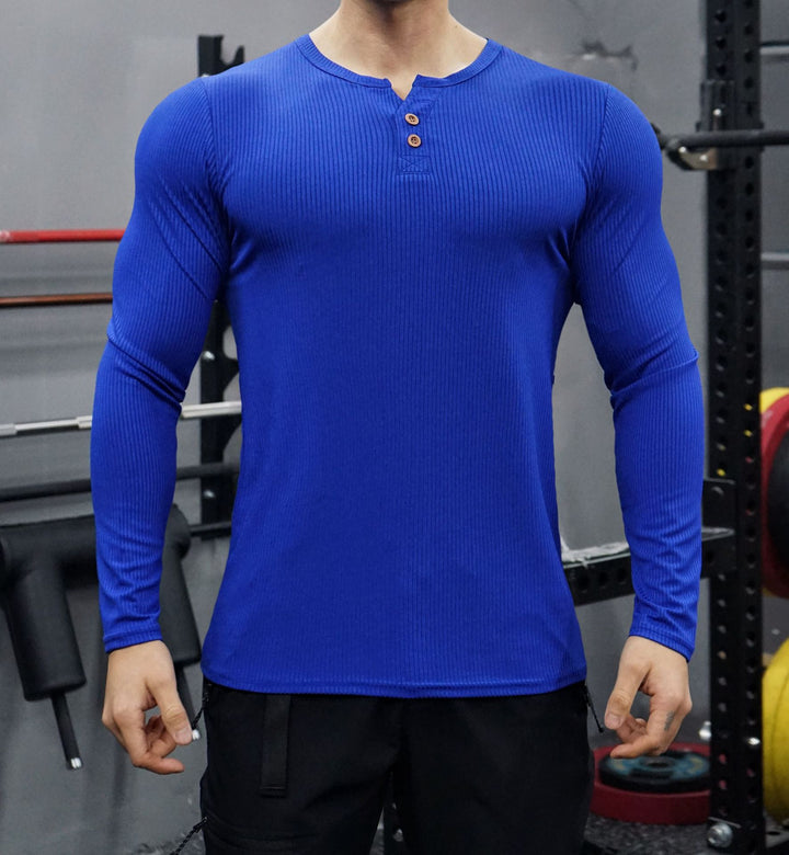 Long sleeve shirt for men with textured design and button placket Lune London