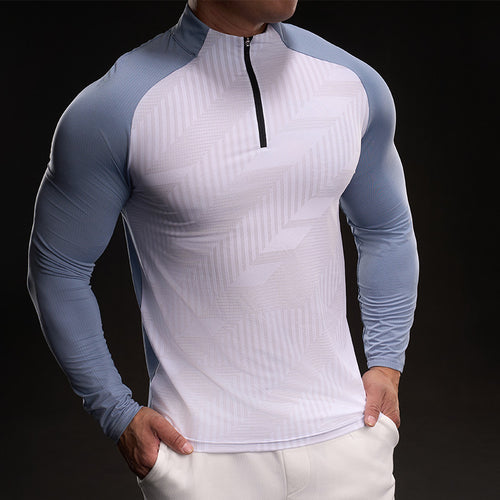 Men's Long Sleeve Sports Top with High Collar Amarae