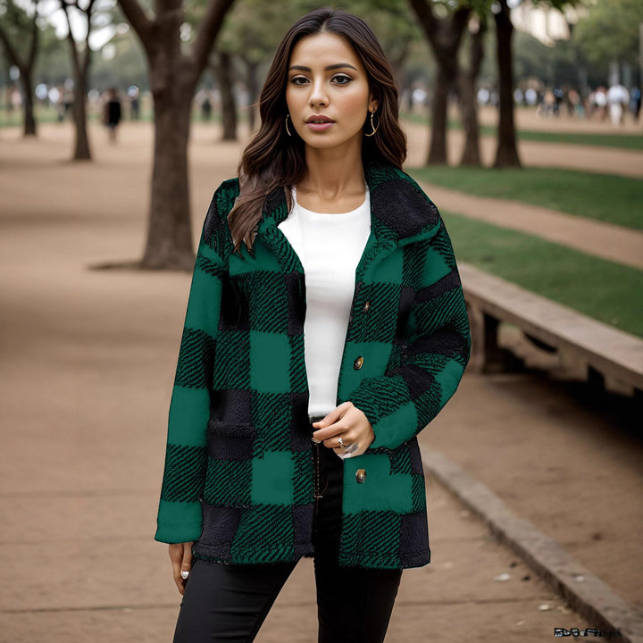 Ladies Cozy Tartan Coat Lune London