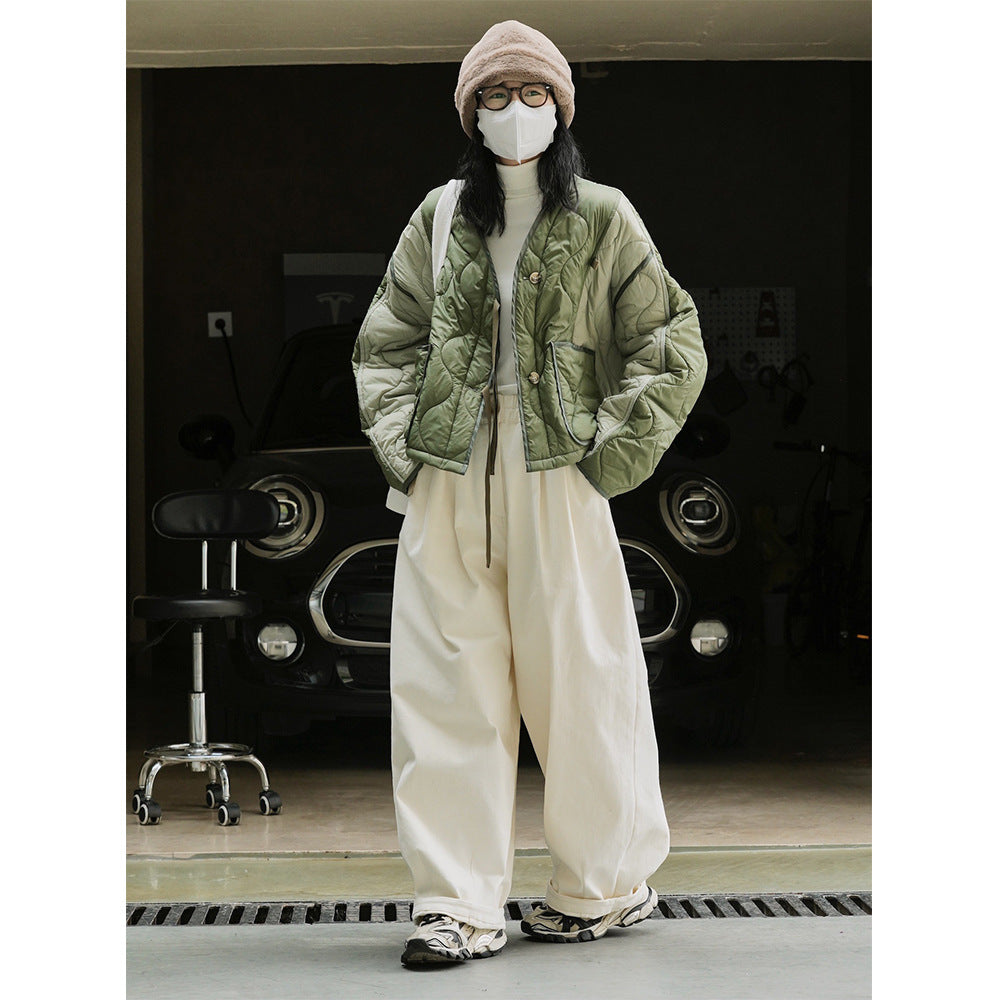 Women Short Cut Quilted Bomber Jacket with Light Padding Amarae