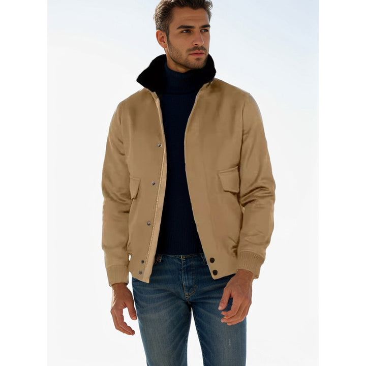 Elegant short jacket for men with faux fur collar and practical pockets Lune London