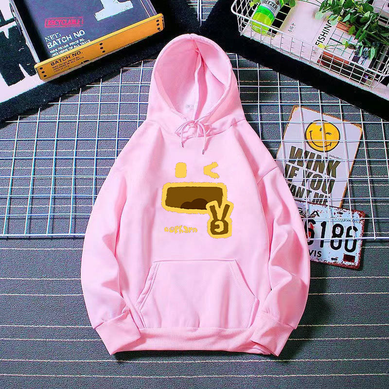 Women’s Hooded Sweatshirt with Creative Emoji Design Chic & Style