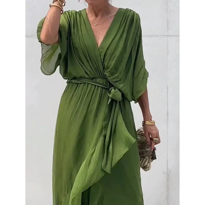 Lune London | Lacing Batwing Sleeve Asymmetrical Dress