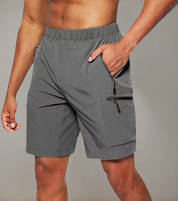 Shorts de loisirs confortables pour hommes avec taille élastique et poches zippées pratiques Lune London