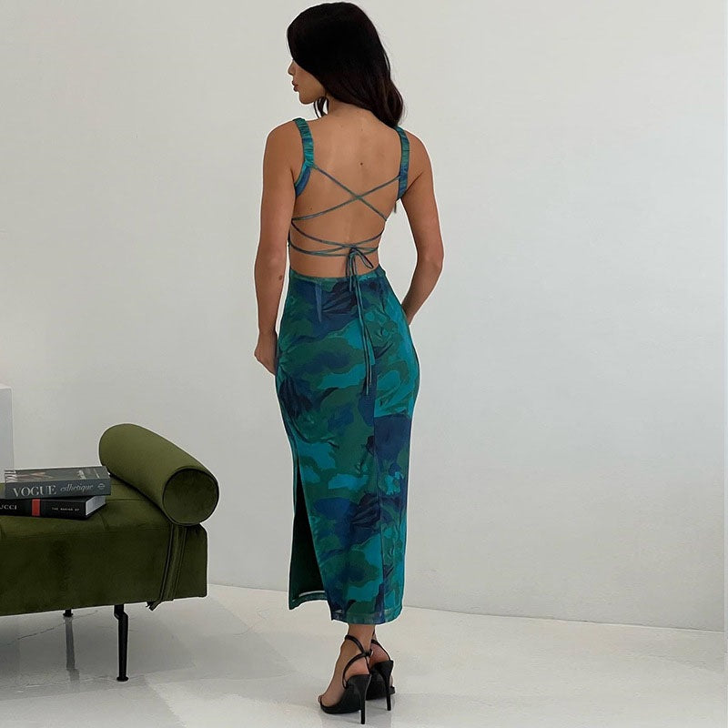 Lune London Adjustable Straps Women's Bodycon Midi Dress