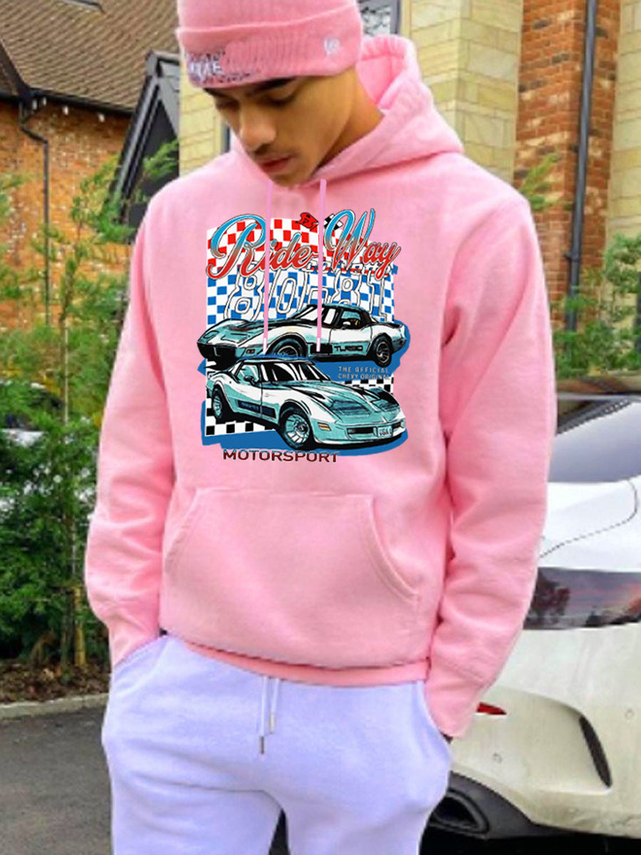 Ladies Hoodie with Motorsport Graphic Print Lune London