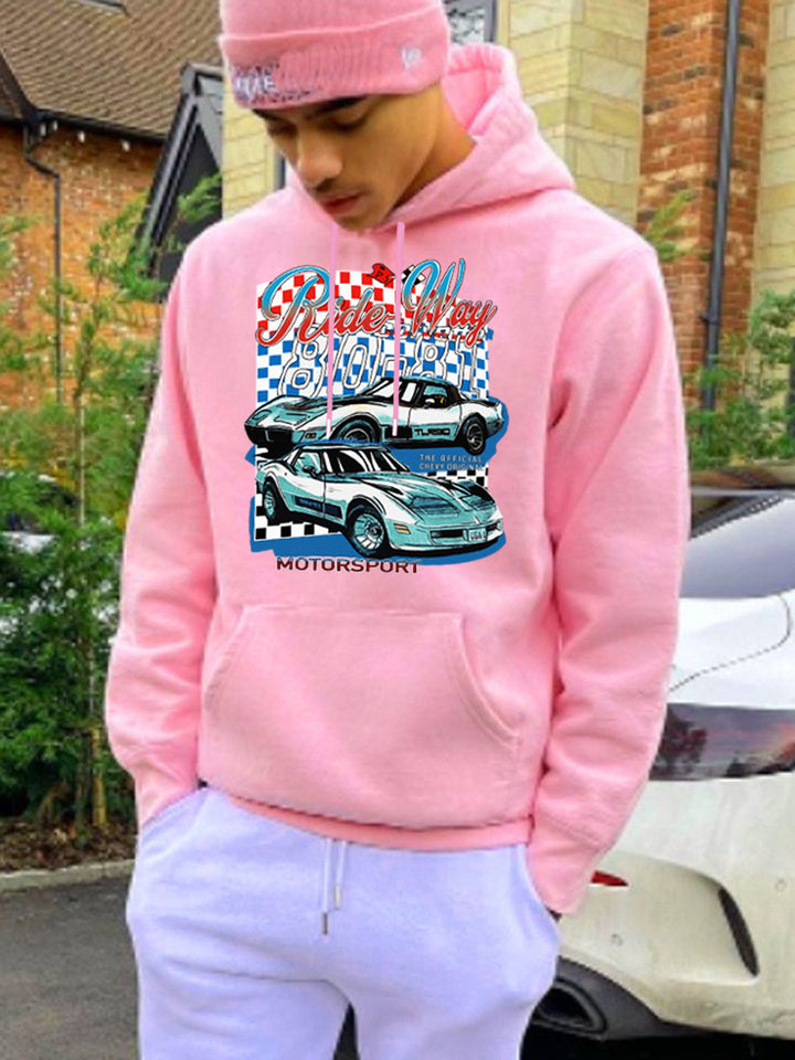 Ladies Hoodie with Motorsport Graphic Print Lune London