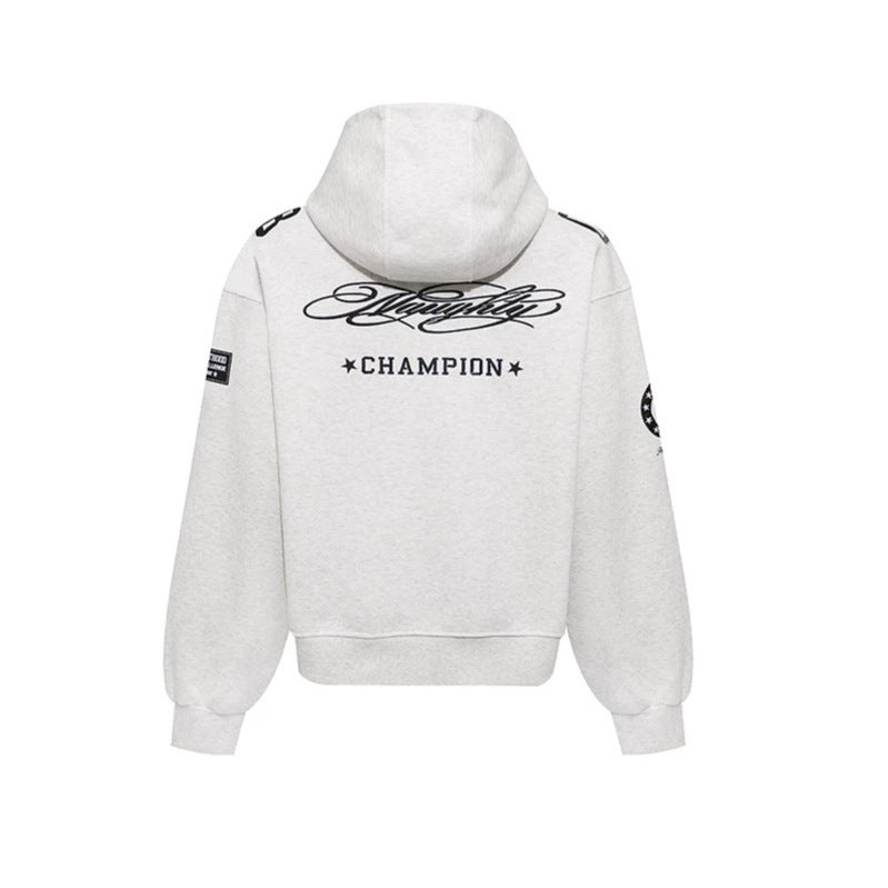 Women's Oversize Hoodie Sweatshirt with Large Number Print and Star Applications Amarae