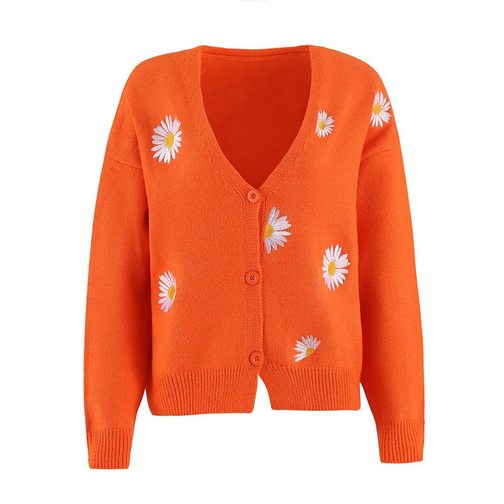 Women's knitted jacket with floral pattern and classic cut Lune London